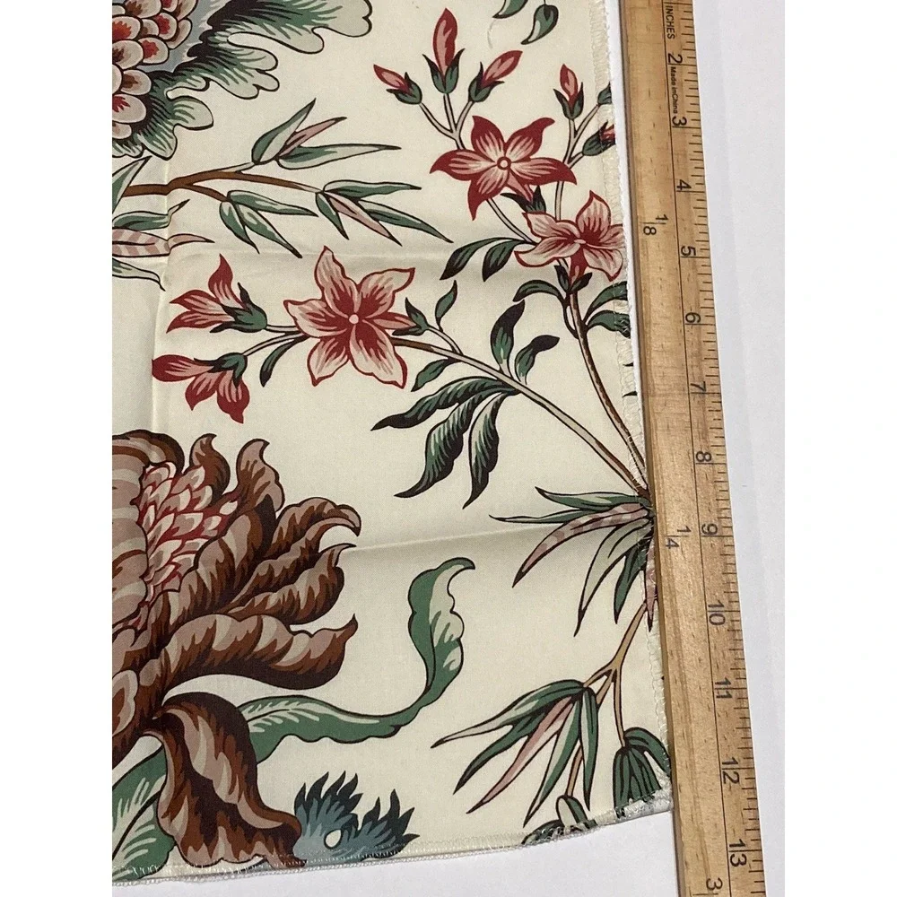 Brunschwig & Fils Sample Floral Luberon Print In Red/Teal 12.5